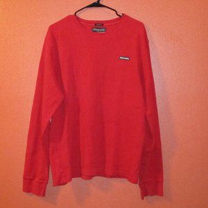 Abercrombie Fitch Sweater Men X Large Red Black Outdoors Long Sleeve Sweater